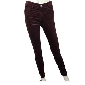 AG Adriano Goldschmied Velour Farrah Skinny Jeans